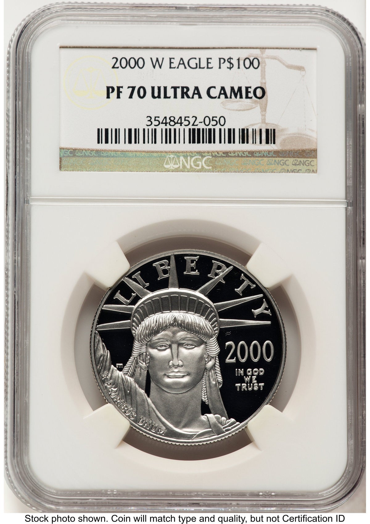 2000-W Proof Platinum Eagle 1 oz Brown Label NGC PF70