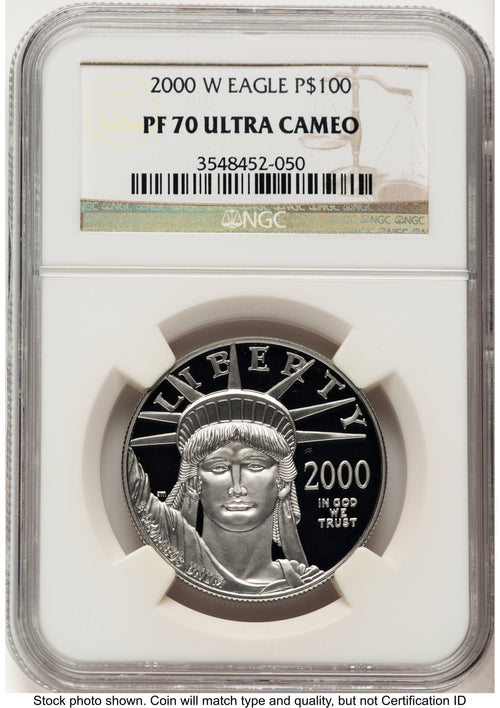 2000-W Proof Platinum Eagle 1 oz Brown Label NGC PF70