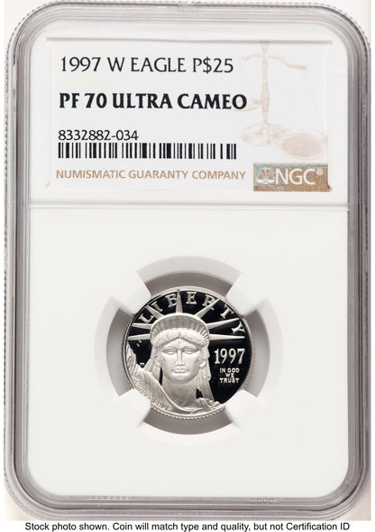 1997-W Proof Platinum Eagle 1/4 oz Brown Label NGC PF70
