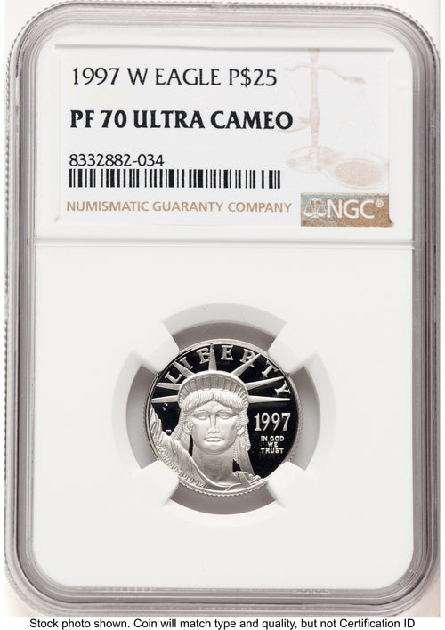 1997-W Proof Platinum Eagle 1/4 oz Brown Label NGC PF70