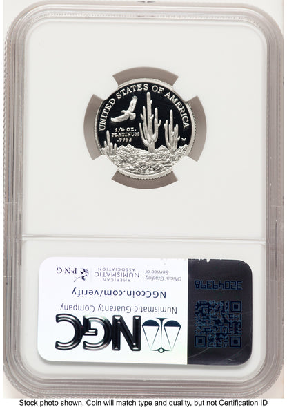 2001-W Proof Platinum Eagle 1/4 oz Brown Label NGC PF70