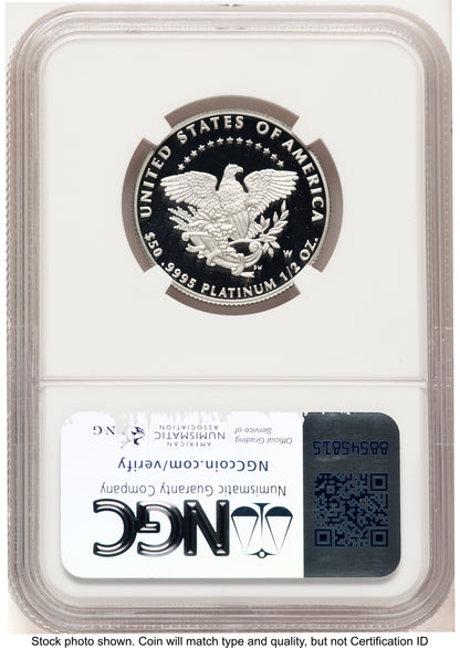 2005-W Proof Platinum Eagle 1/2 oz Brown Label NGC PF70