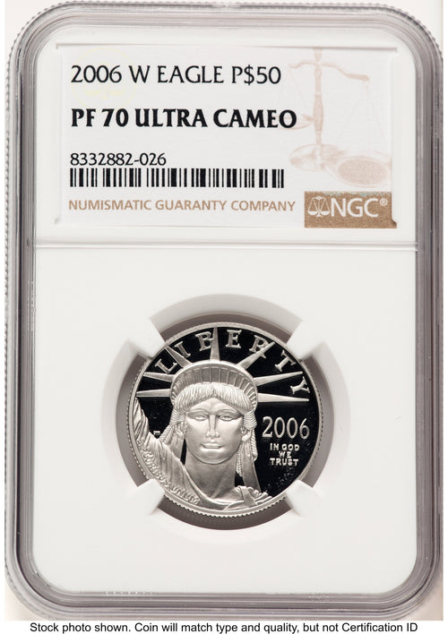 2006-W Proof Platinum Eagle 1/2 oz Brown Label NGC PF70