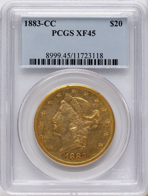 1883-CC $20 Liberty Double Eagle PCGS XF45