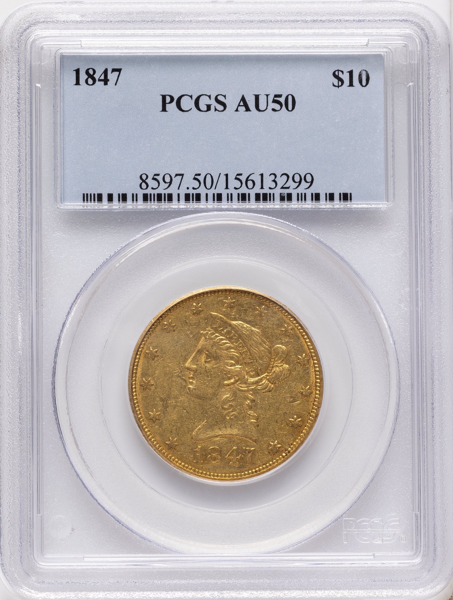 1847 $10 Liberty Eagle PCGS AU50