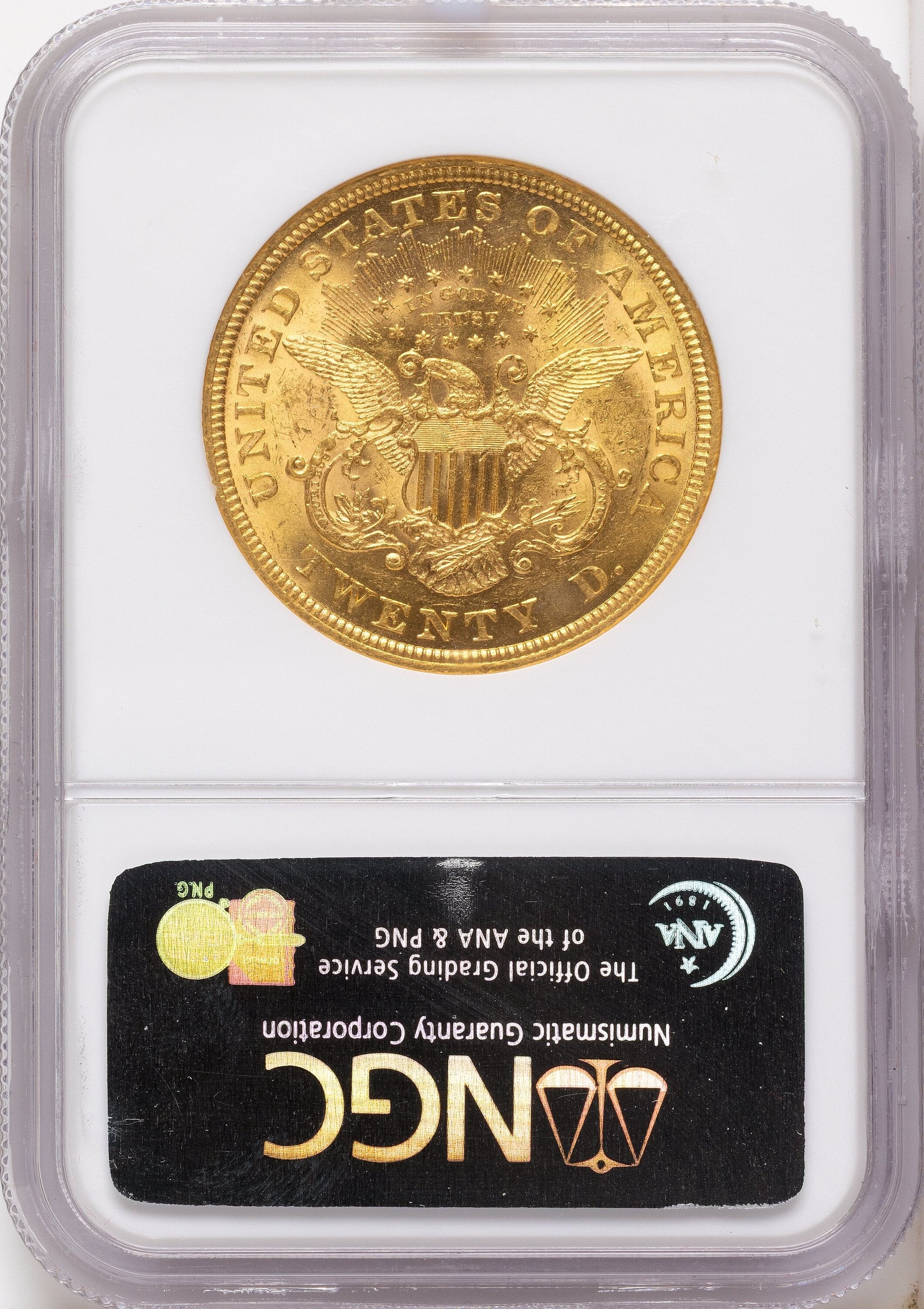1866 $20 Liberty Double Eagle NGC AU58