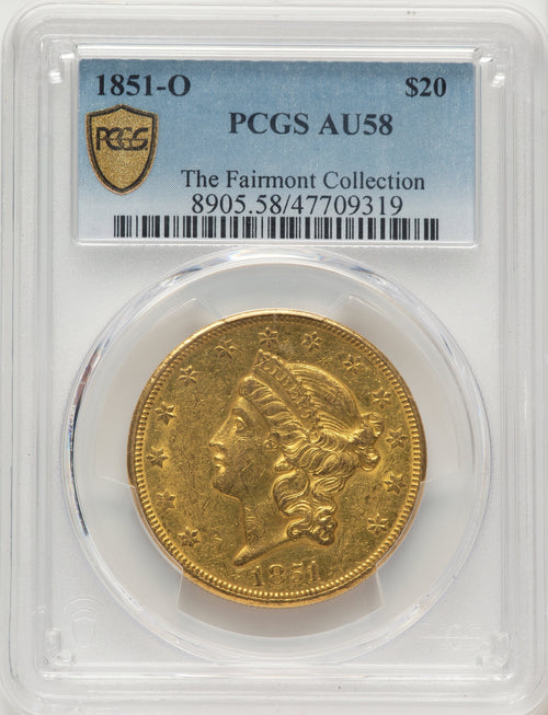 1851-O $20 Liberty Double Eagle PCGS AU58