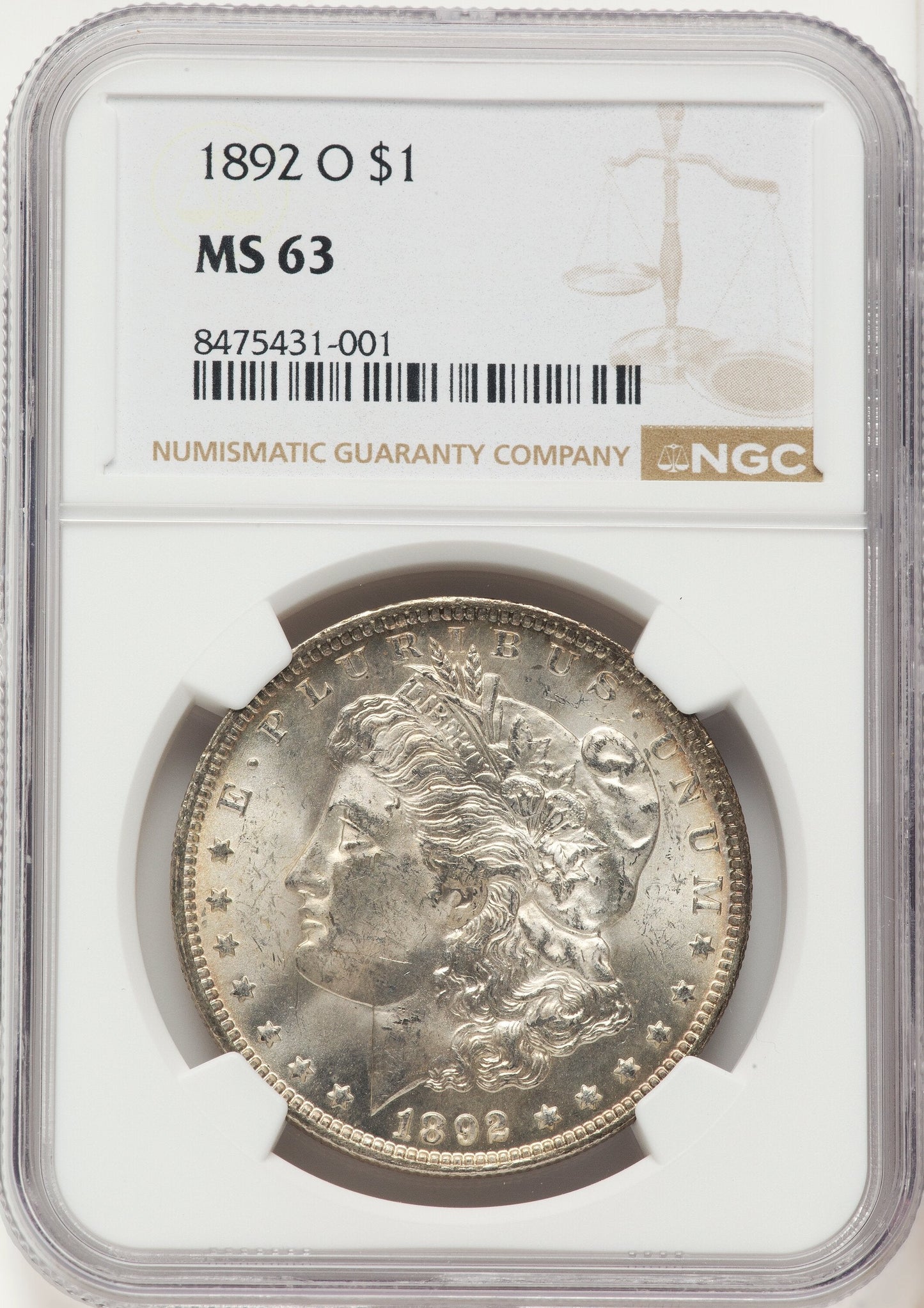 1892-O Morgan Dollar NGC MS63