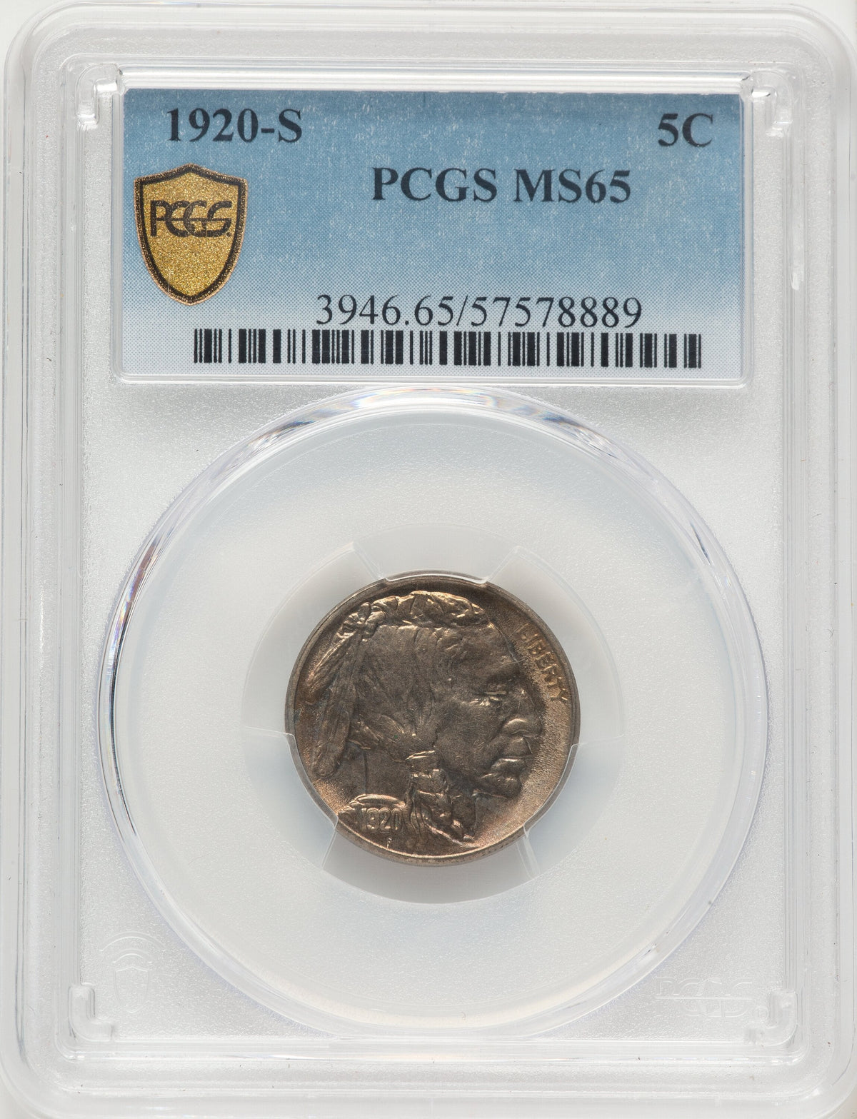 1920-S 5C Buffalo Nickel PCGS MS65