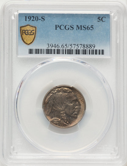 1920-S 5C Buffalo Nickel PCGS MS65