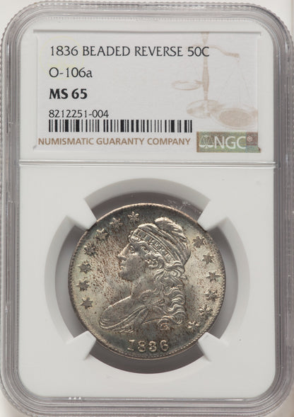 1836 50C O-106a Bust Half Dollar NGC MS65