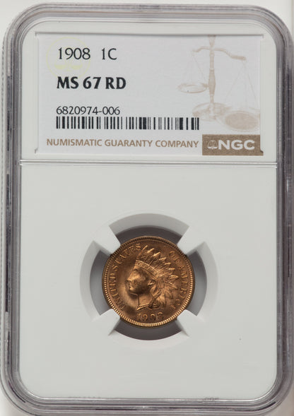 1908 1C RD Indian Cent NGC MS67