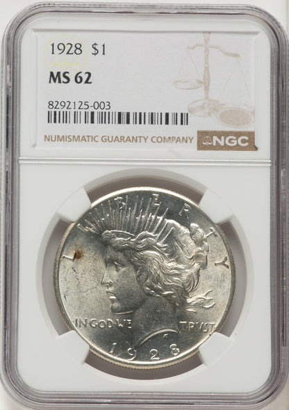 1928 Peace Dollar NGC MS62