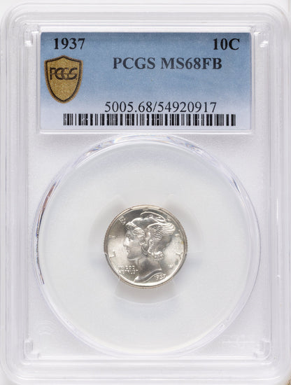 1937 10C FB Mercury Dime PCGS MS68