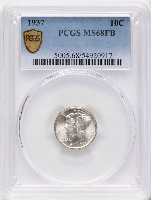 1937 10C FB Mercury Dime PCGS MS68
