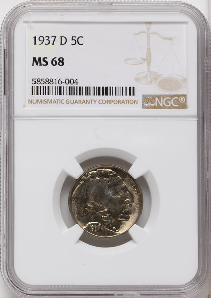 1937-D 5C Buffalo Nickel NGC MS68