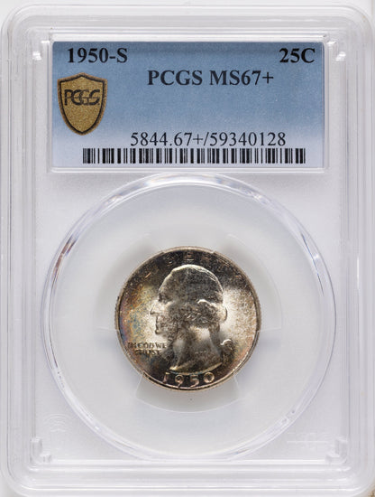 1950-S 25C Washington Quarter PCGS MS67+