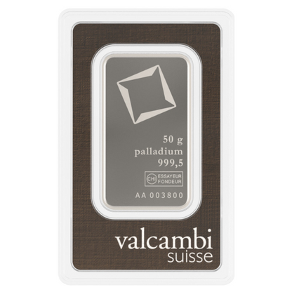 50 GRAM PALLADIUM BAR VALCAMBI