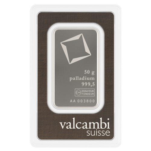 50 GRAM PALLADIUM BAR VALCAMBI
