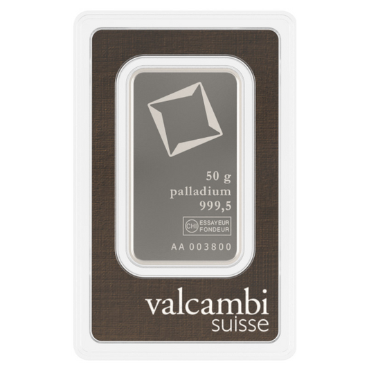 50 GRAM PALLADIUM BAR VALCAMBI