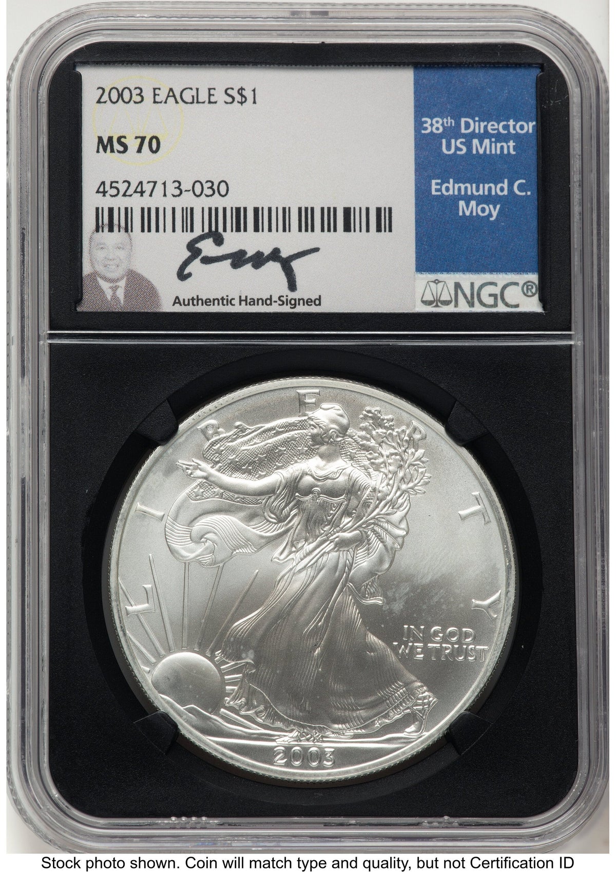 2003 Silver Eagle NGC MS70 Ed Moy