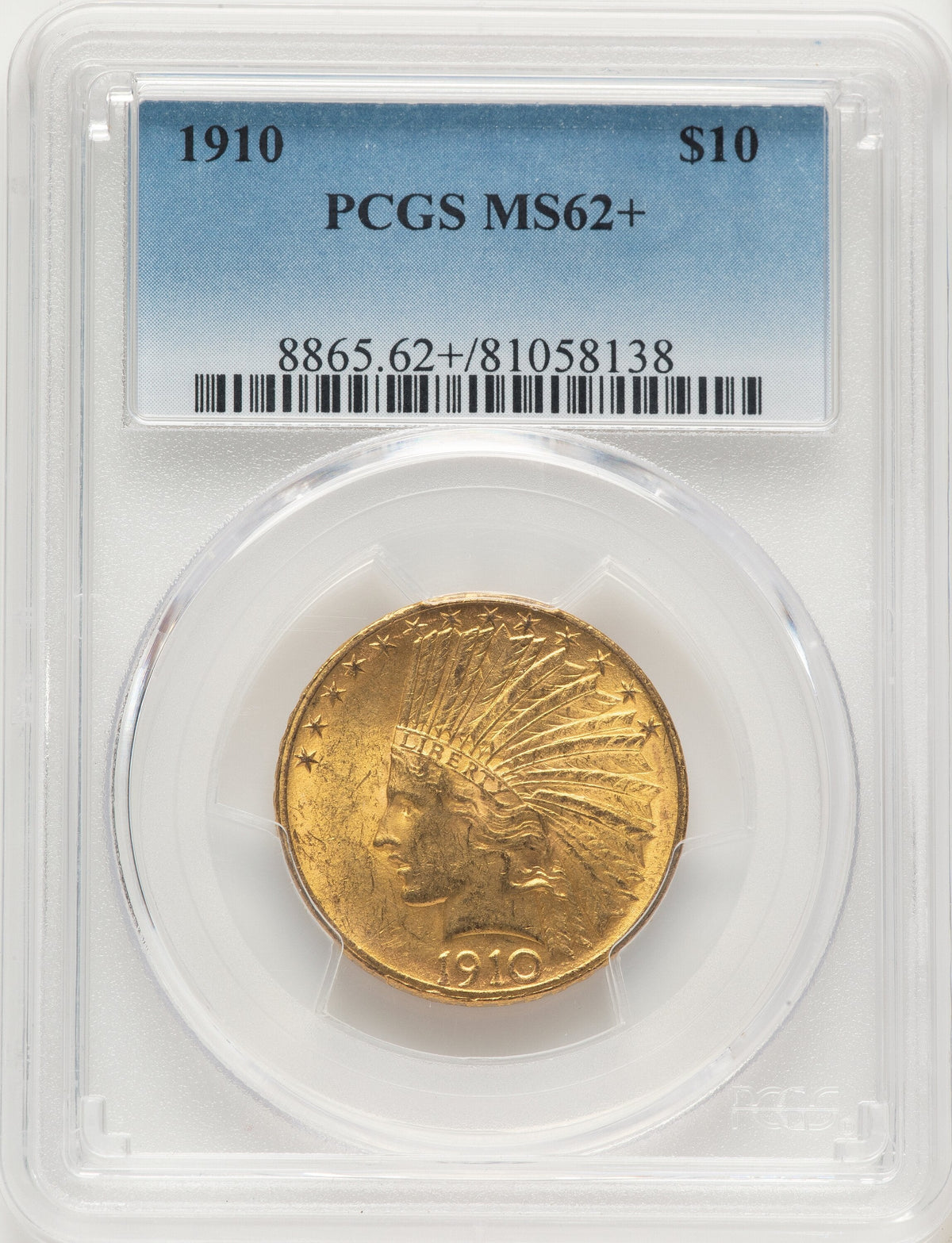 1910 $10 Indian Eagle PCGS MS62+