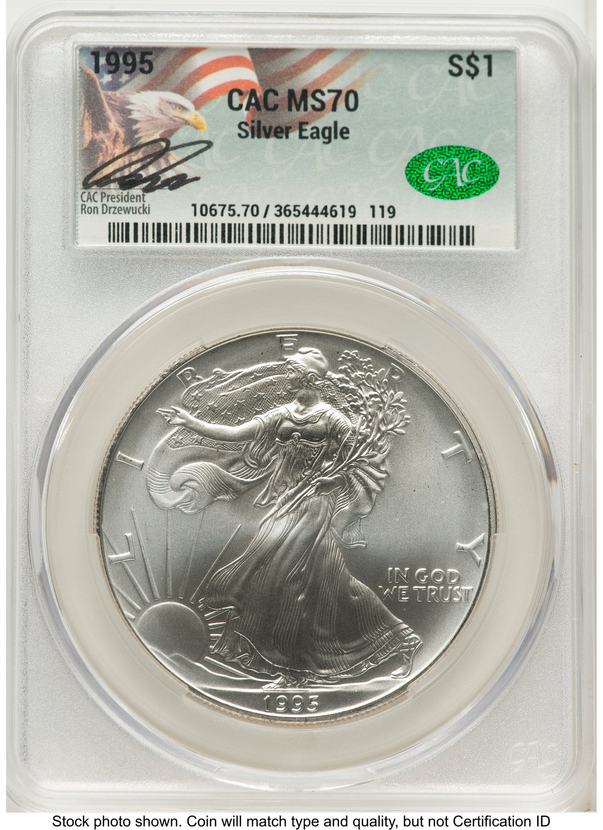 1995 Silver Eagle Ron Drzewucki CACG MS70