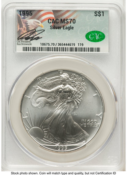 1995 Silver Eagle Ron Drzewucki CACG MS70