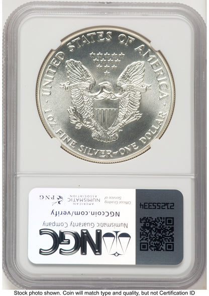1986-(S) Silver Eagle Early Production Kenneth Bressett Red Book From US Mint Sealed Box NGC MS70