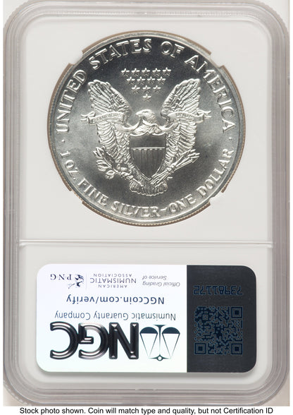 1989 Silver Eagle Mike Castle From US Mint Sealed Box NGC MS70