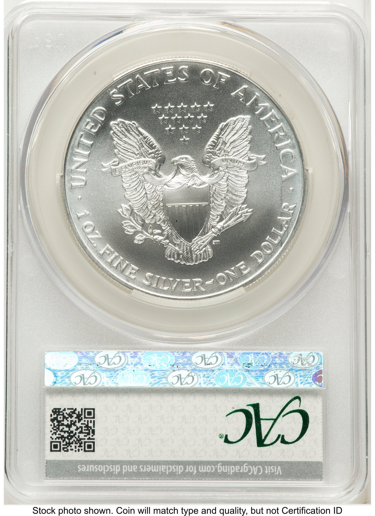 1997 Silver Eagle Silver Label CACG MS70