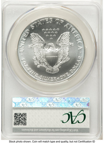 1997 Silver Eagle Silver Label CACG MS70