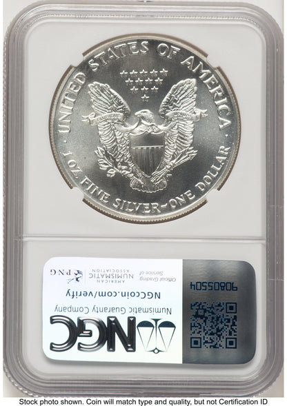 1990 Silver Eagle Early Production Mike Castle From US Mint Sealed Box NGC MS70