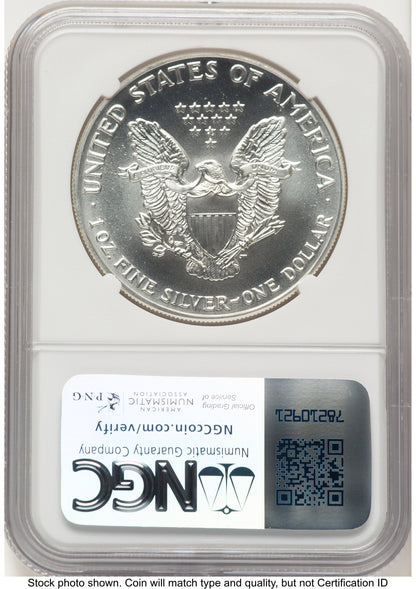 1992 Silver Eagle Mike Castle From US Mint Sealed Box NGC MS70