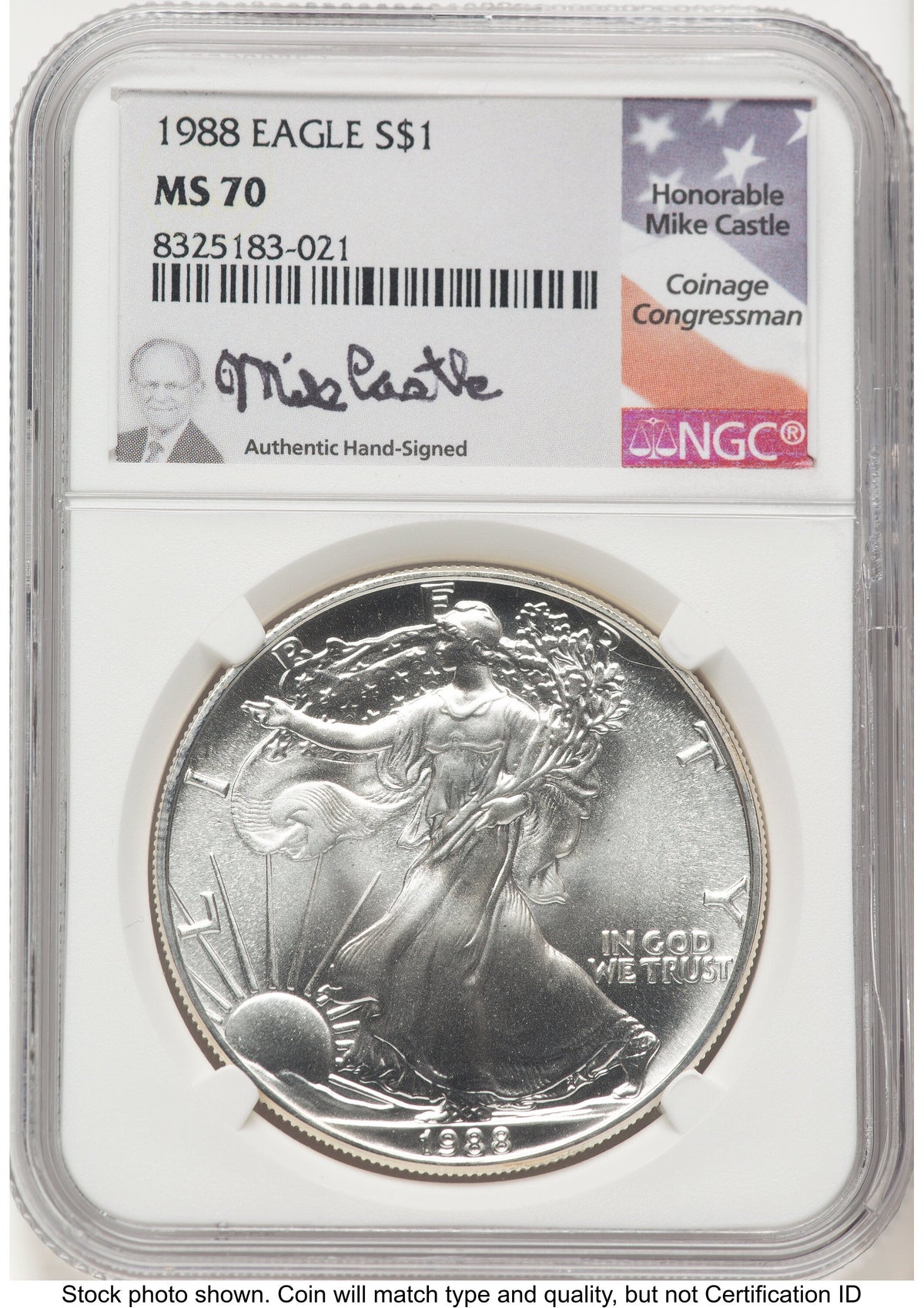 1988 Silver Eagle Mike Castle NGC MS70