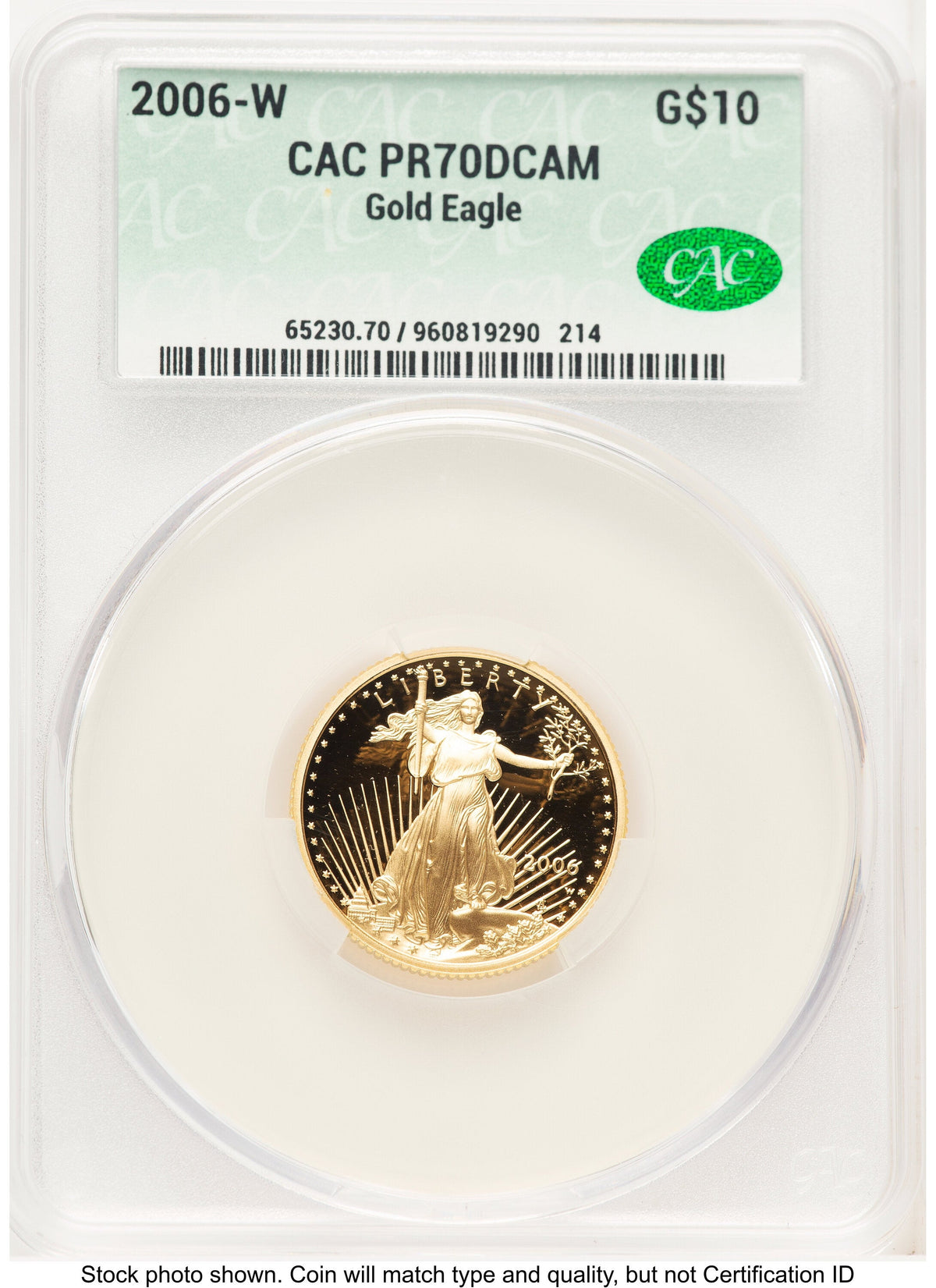 2006-W Proof Gold Eagle 1/4 oz Non Designation CACG PR70