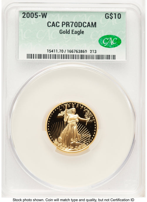 2005-W Proof Gold Eagle 1/4 oz Non Designation CACG PR70