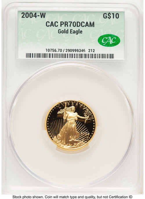 2004-W Proof Gold Eagle 1/4 oz Non Designation CACG PR70