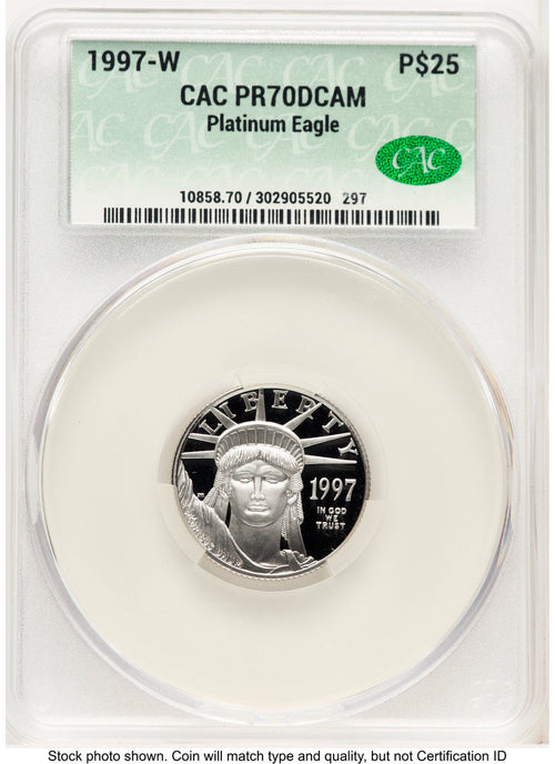 1997-W Proof Platinum Eagle 1/4 oz Non Designation CACG PR70