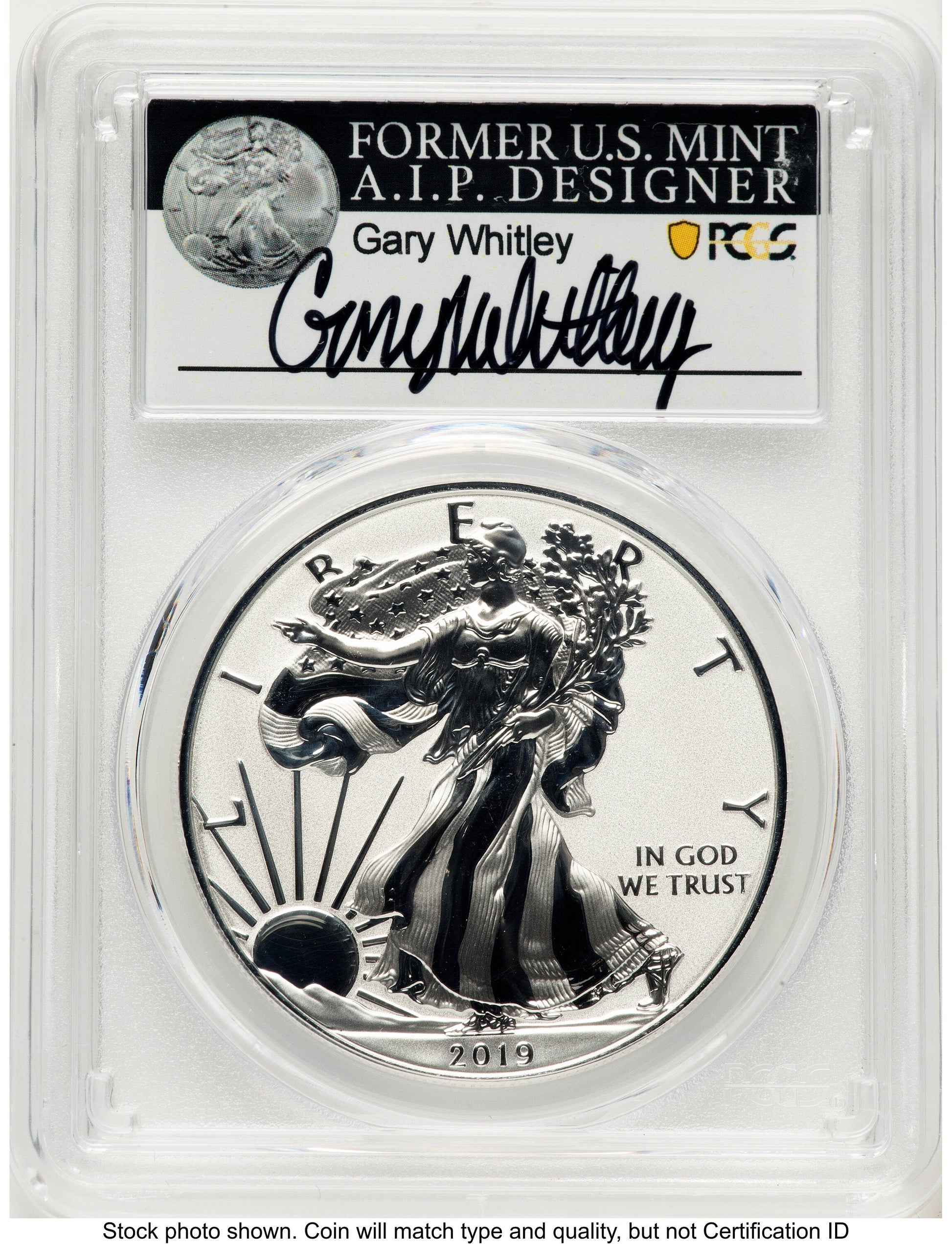 2019-S Enhanced Reverse Proof Silver Eagle 1 oz FS Gary Whitley PCGS PR70