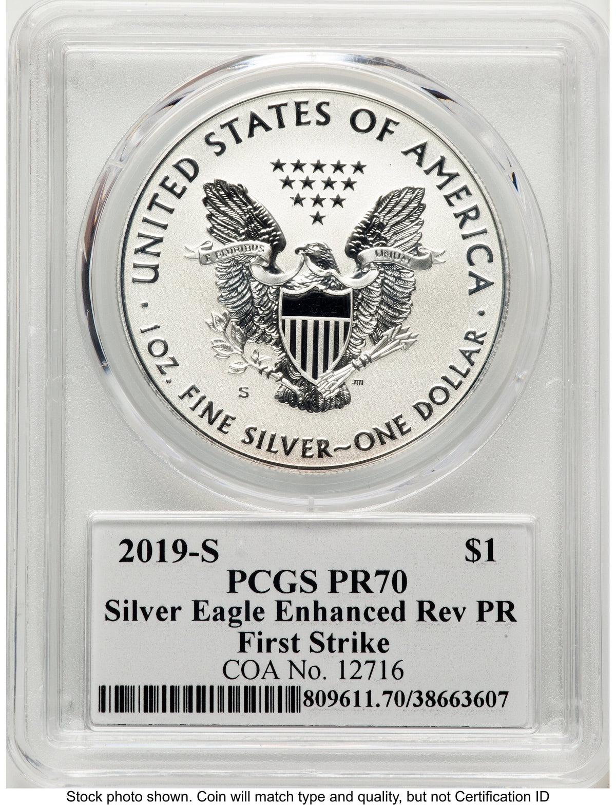 2019-S Enhanced Reverse Proof Silver Eagle 1 oz FS Gary Whitley PCGS PR70