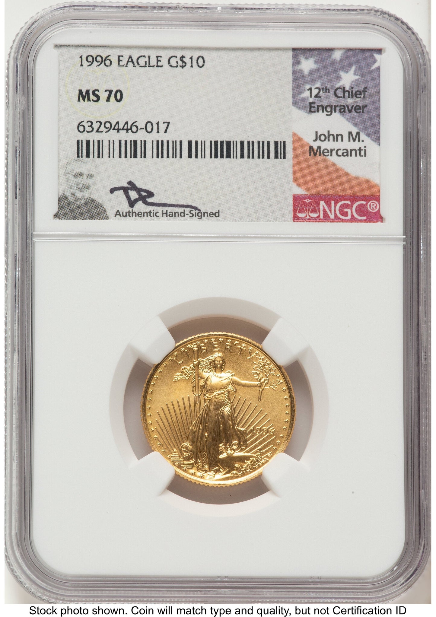 1996 Gold Eagle 1/4 oz John NGC MS70 Mercanti