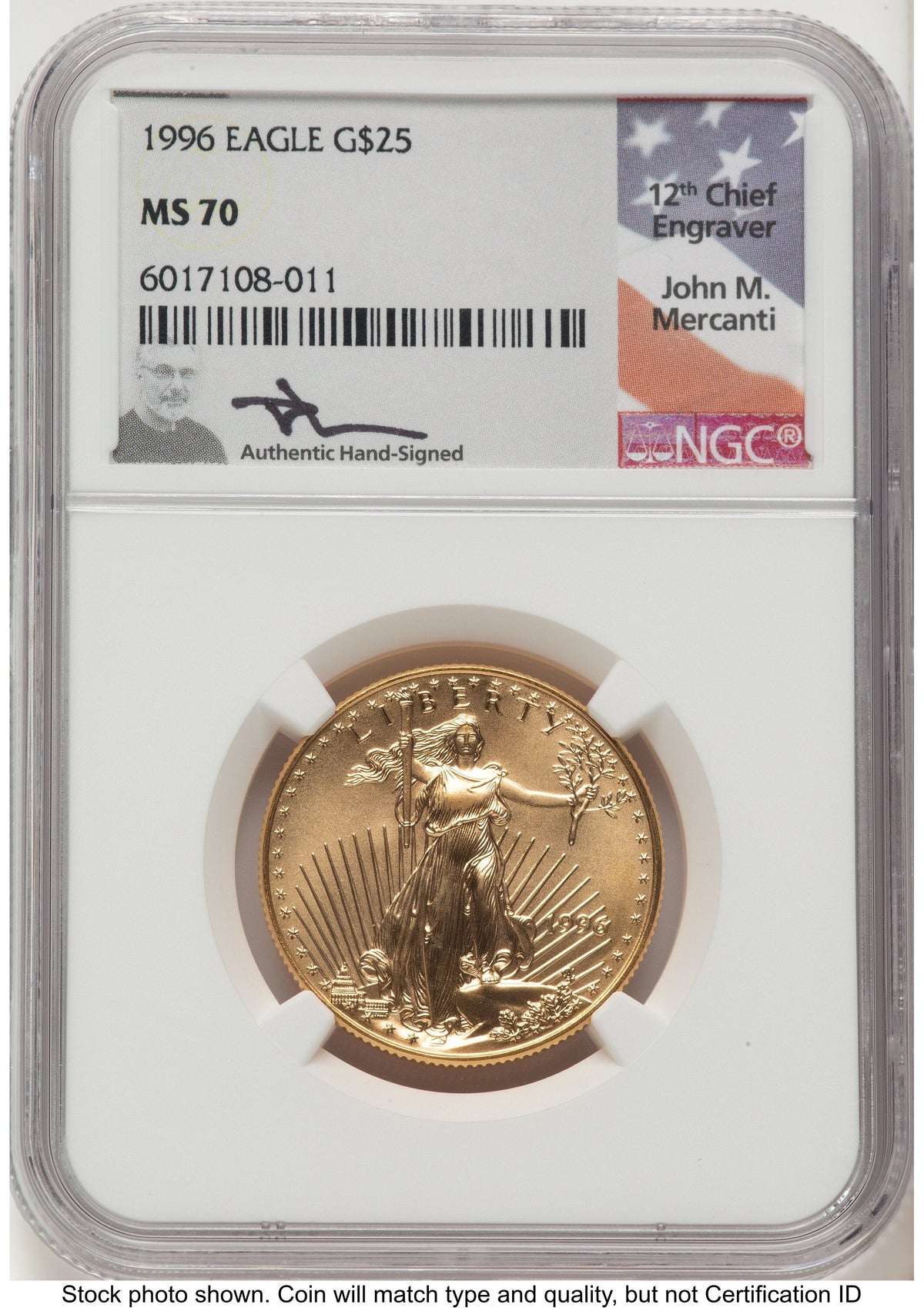 1996 Gold Eagle 1/2 oz John NGC MS70 Mercanti