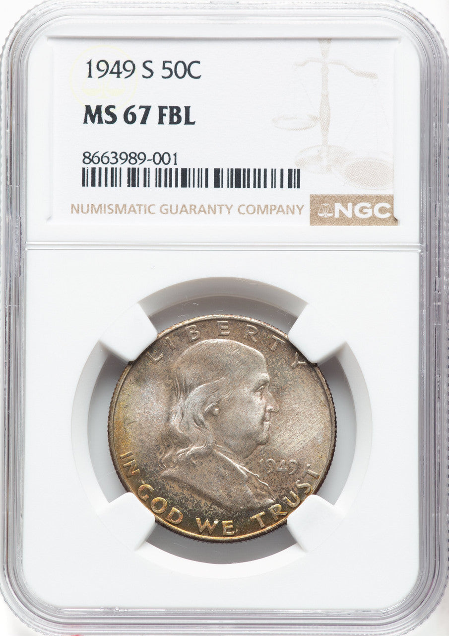1949-S 50C FL Franklin Half Dollar NGC MS67