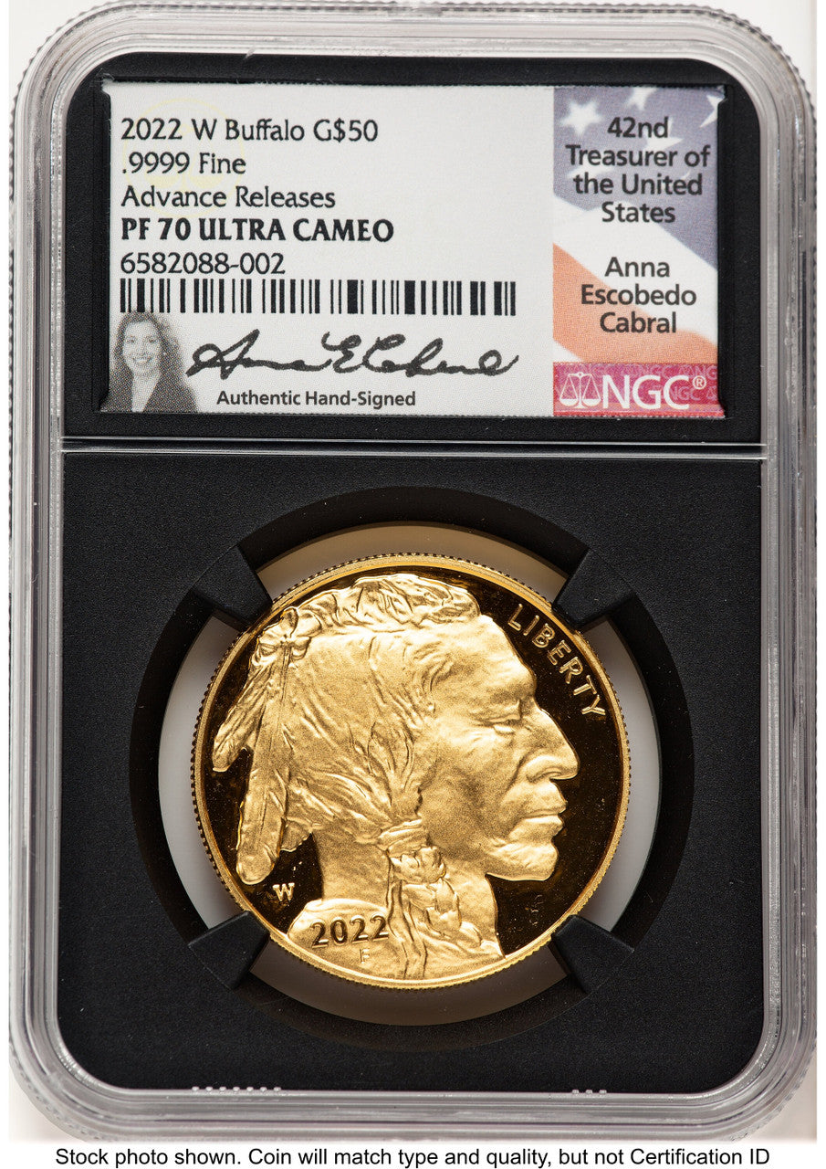 2022-W Proof Gold Buffalo 1 oz AR Anna Cabral NGC PF70