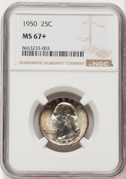 1950 25C Washington Quarter NGC MS67+