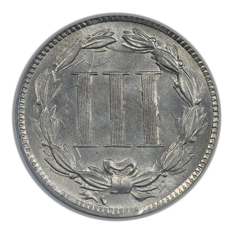 1887 Three Cent Nickel Piece 3CN PCGS MS61 OGH