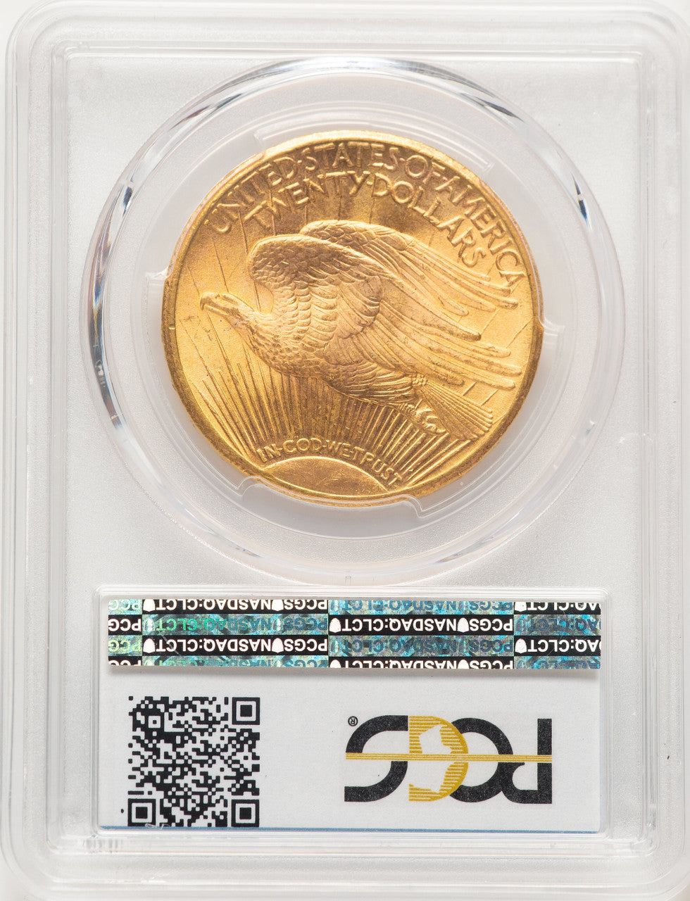 1909-S $20 CAC Blue Gradient Saint-Gaudens Double Eagle PCGS MS64