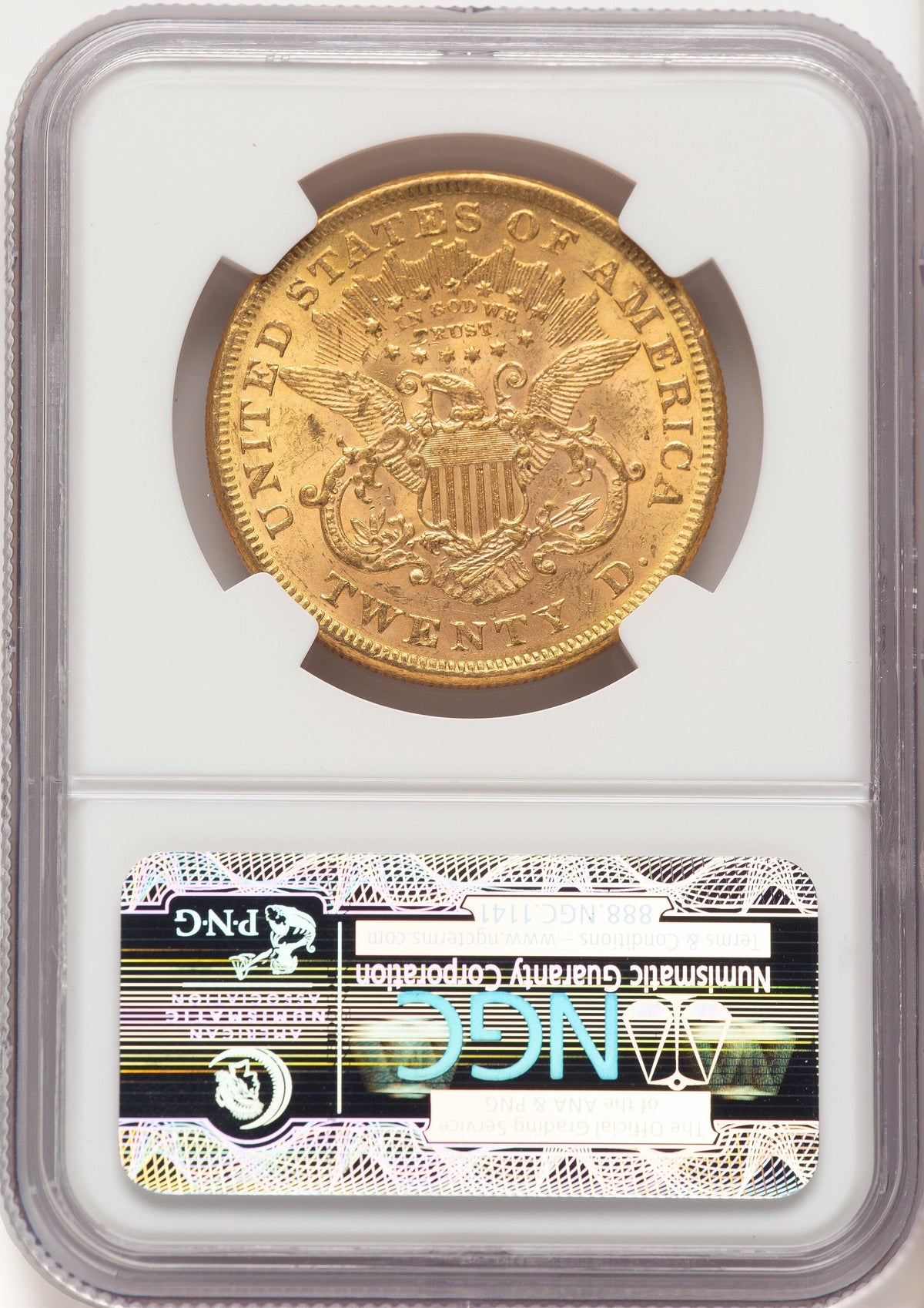 1873 $20 OPEN 3 CAC Liberty Double Eagle NGC AU58