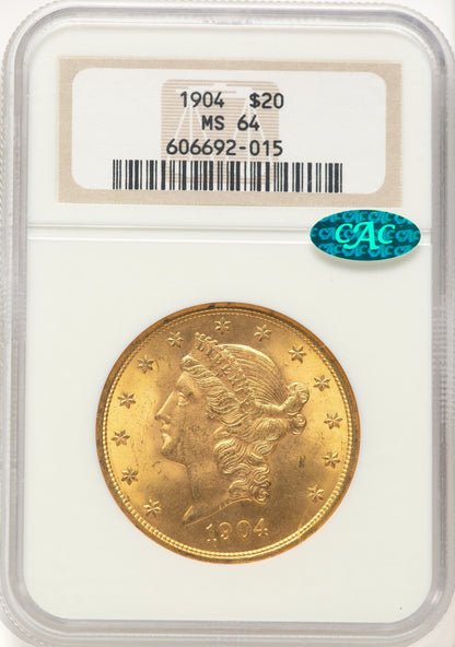 1904 $20 Liberty CAC Liberty Double Eagle NGC MS64
